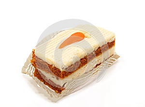 Slice Of Carrot Cake Isolated On White