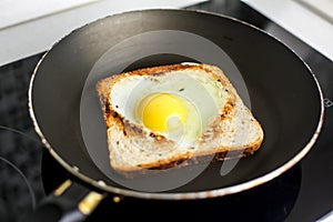 Slice of cereal toast bread with cut out heart