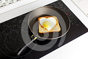 Slice of cereal toast bread with cut out heart