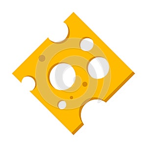 Slice cheese, icon. Vector illustration