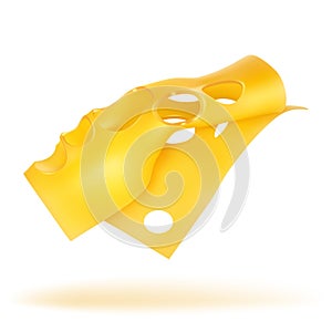 Slice of cheese isolated on white