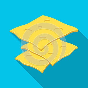 Slice cheese for a sandwich.Burgers and ingredients single icon in flat style vector symbol stock illustration.