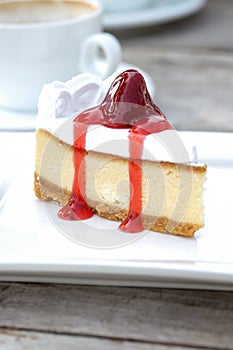 A slice of cheesecake