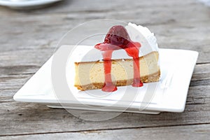 A slice of cheesecake