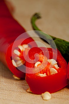 Slice chilli pepper