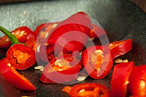 Slice chilli pepper