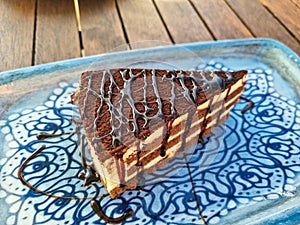 a slice of chocolate tiramisu