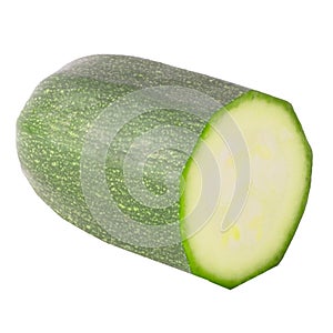 Slice courgette isolated on white background