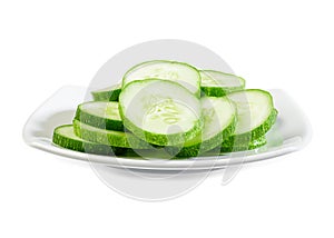 Slice cucumber on the dish