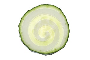 Slice of cucumber isolated in white