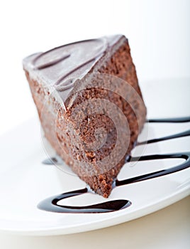 Slice of delicious chocolate cake