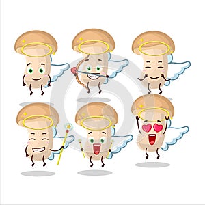 Slice enokitake cartoon designs as a cute angel character
