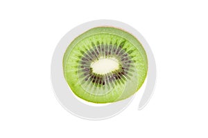 Slice of fresh kiwi fruit isolated
