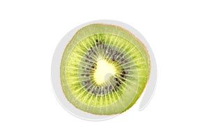 Slice of fresh kiwi fruit.