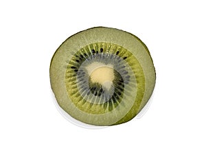 Slice of fresh kiwi fruit isolated on white background