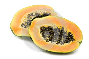 Slice fresh papaya