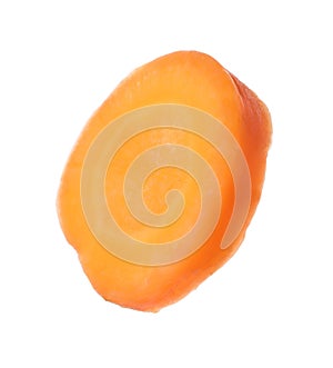 Slice of fresh ripe carrot isolated on white