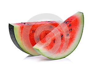 Slice of fresh watermelon isolated on white