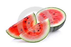 Slice of fresh watermelon isolated on white