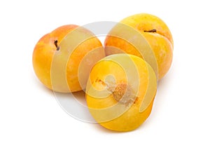 Slice fresh yellow plum