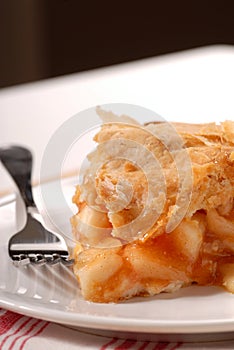 Slice of freshly made apple pie