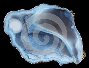 Slice geode of natural blue-white agate