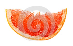 Slice of grapefruit isolated on white