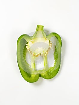 Slice of green bell pepper
