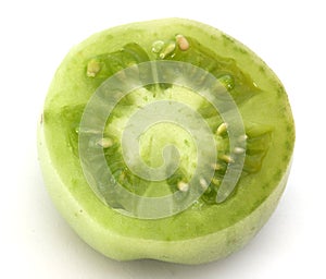 Slice of green tomatoe