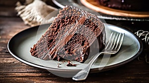 Decadent Homemade Chocolate Cake Slice