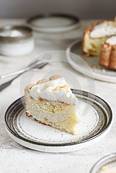 Slice of Homemade Coconut Buttermilk Pound Cake