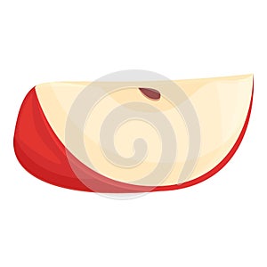 Slice juice fruit icon cartoon vector. Food core seed