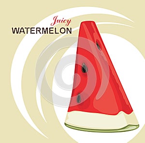 Slice of juicy watermelon on the abstract backgrou