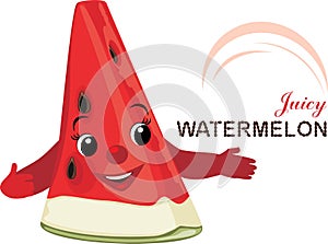Slice of juicy watermelon. Icon for design