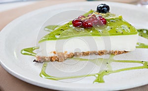 Slice of key lime pie