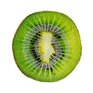 Slice of kiwi fruit isolated on white background