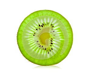 Slice kiwi fruit isolated on white background