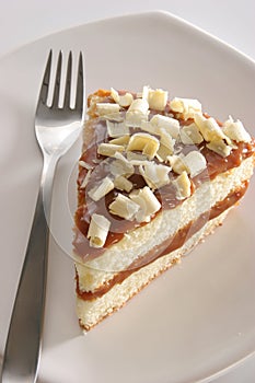 Slice of layered cake