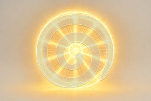 A slice of lemon that shines like the sun.