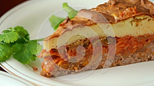 Slice of meat potato English shepherd's pie