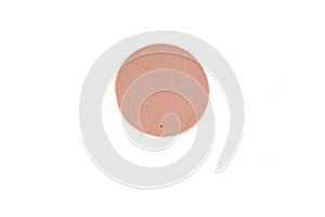 A slice of mortadella