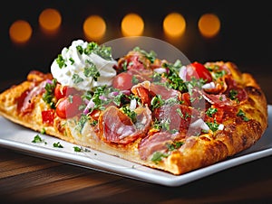 a slice of Neopolitan pizza