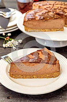 Slice of nutella cheesecake