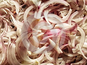 slice of onion closeup. dried in sin heat