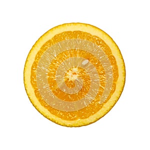 Slice of orange isolated on white