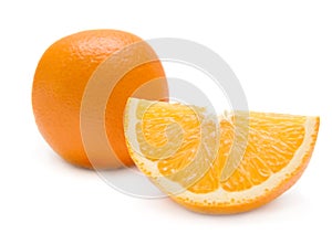 Slice of orange. isolated on white.