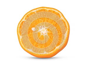 Slice of orange isolated on white background