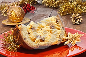 Slice panettone, Italian cake