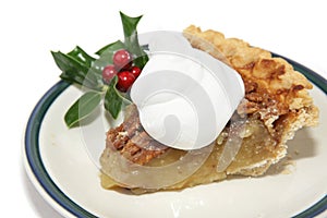 Slice of Pecan Pie for Christmas