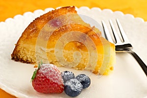 Slice of pineapple cake